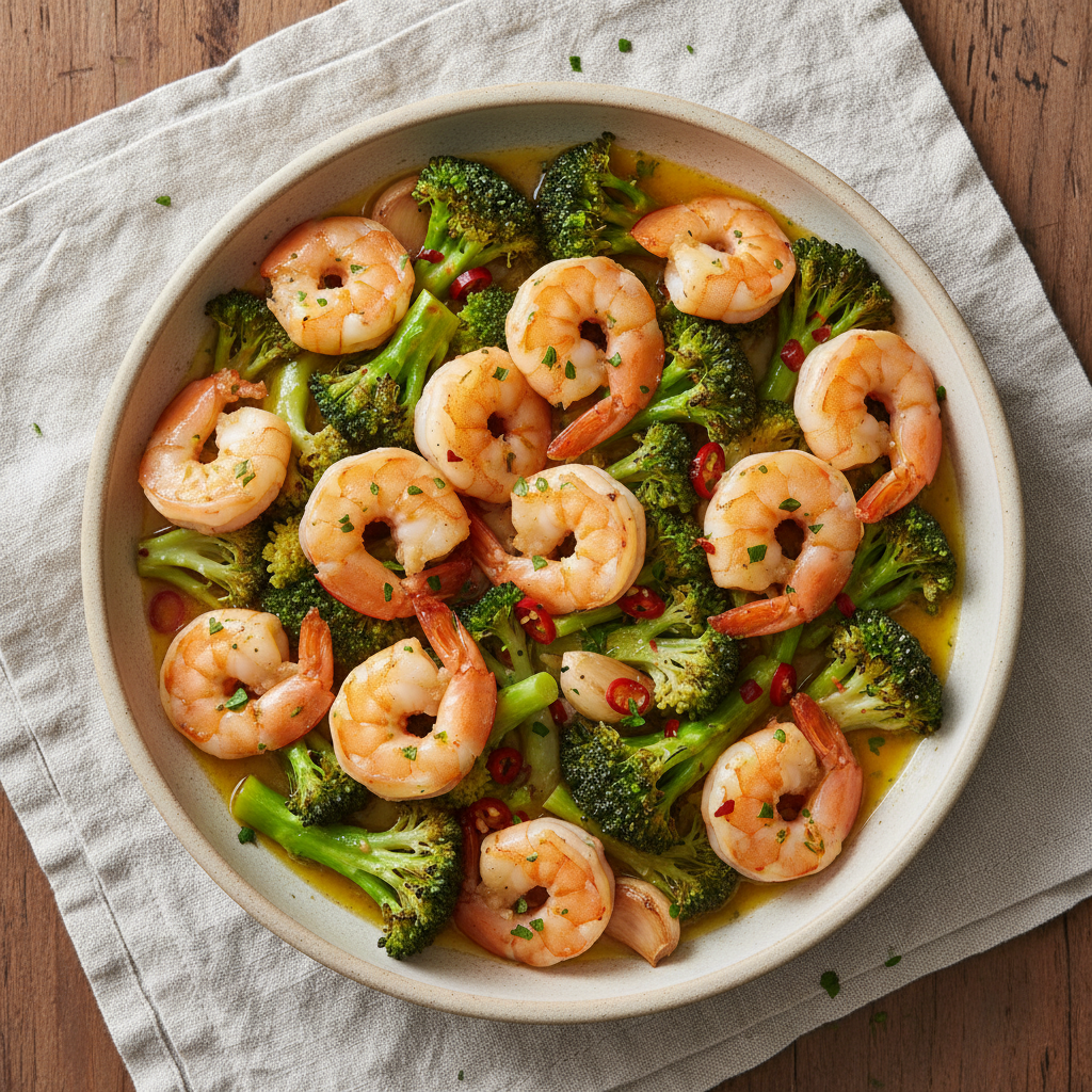 One-Pan Garlic Butter Shrimp & Broccoli