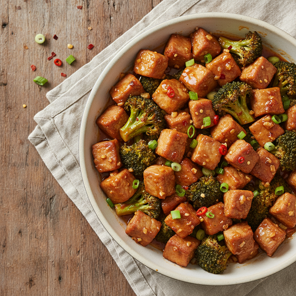 One-Pan Honey Garlic Pork and Broccoli