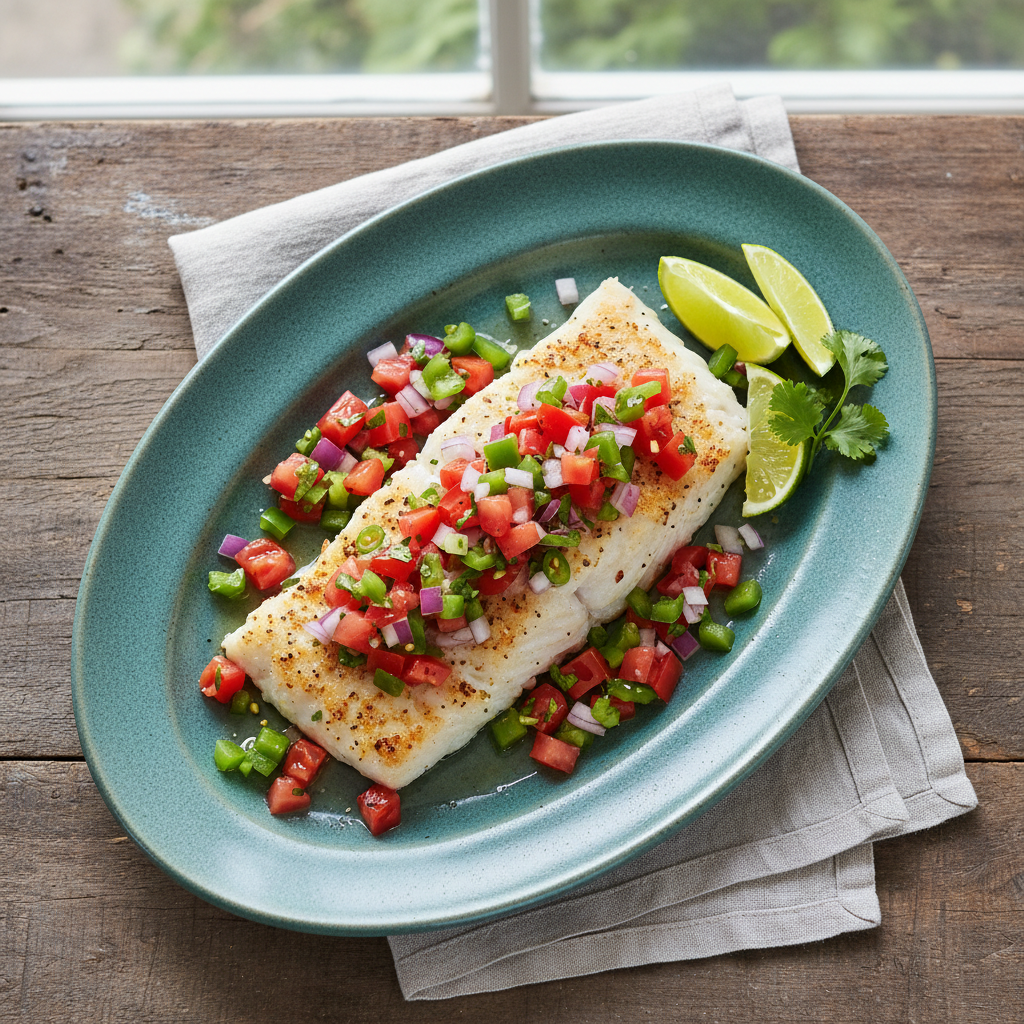 Oven-Baked Fish with Zesty Tomato Salsa