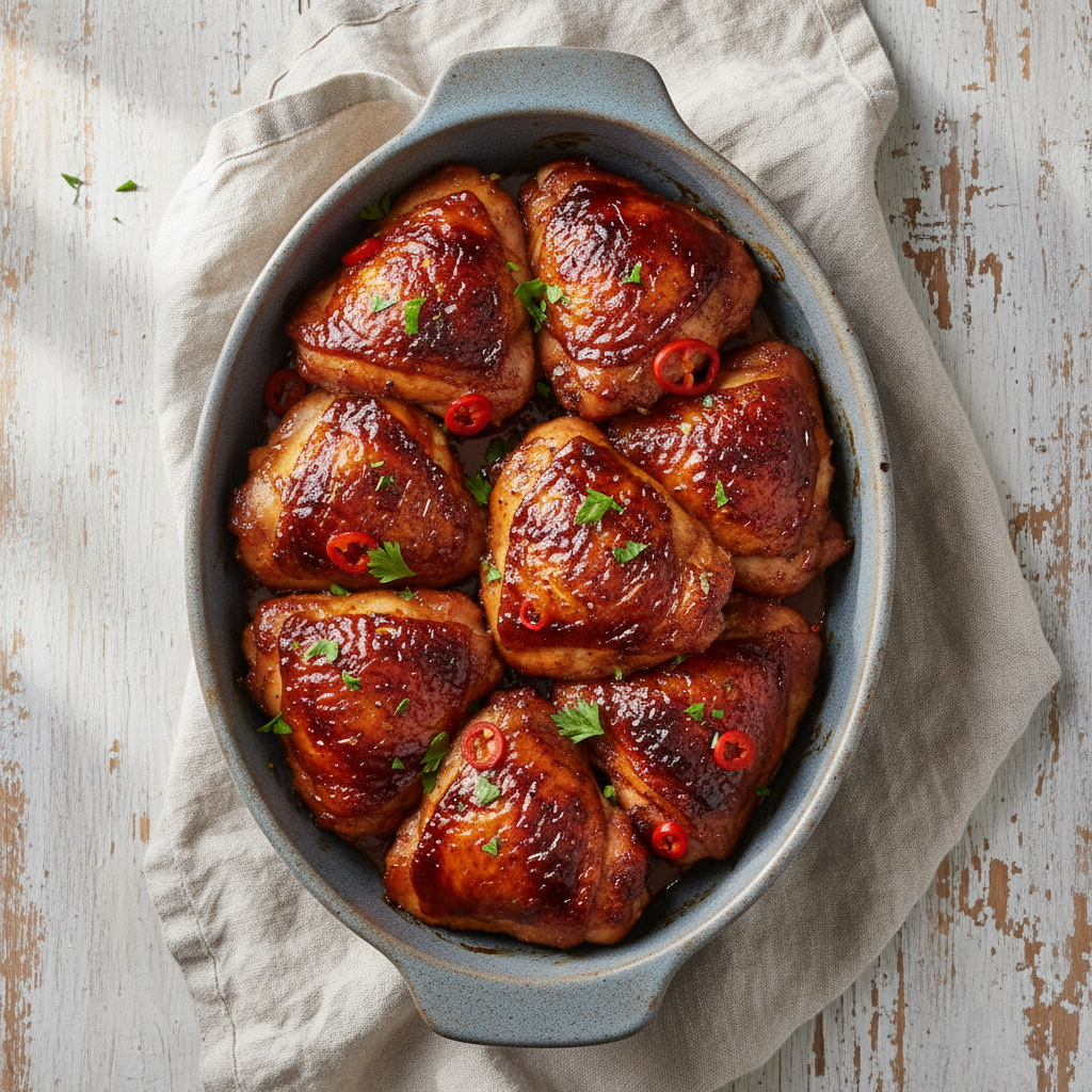 Oven-Baked Honey BBQ Chicken Thighs