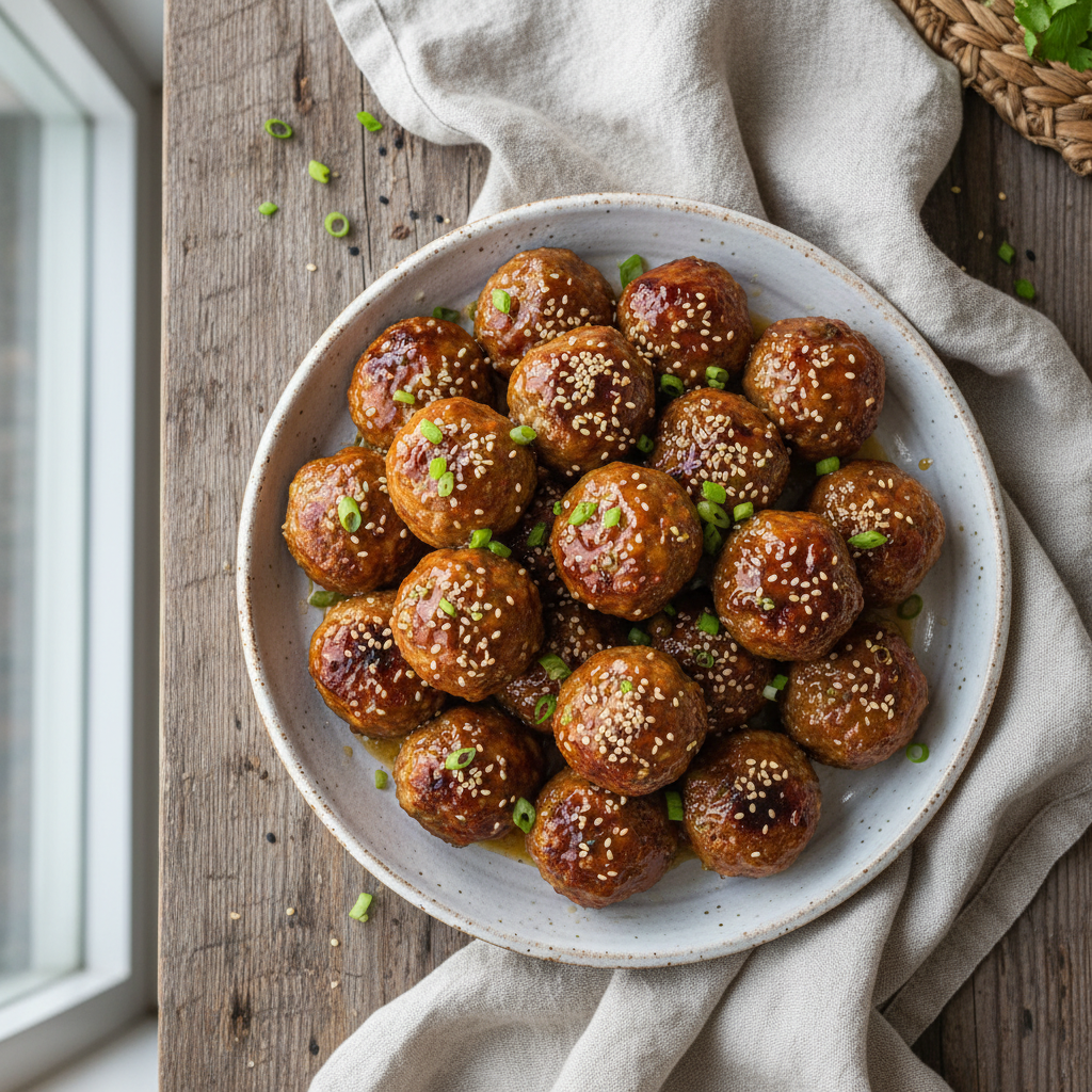 Oven-Baked Honey Garlic Meatballs