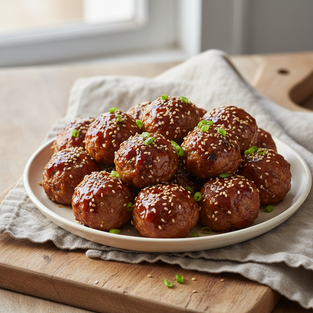 Oven-Baked Teriyaki Chicken Meatballs