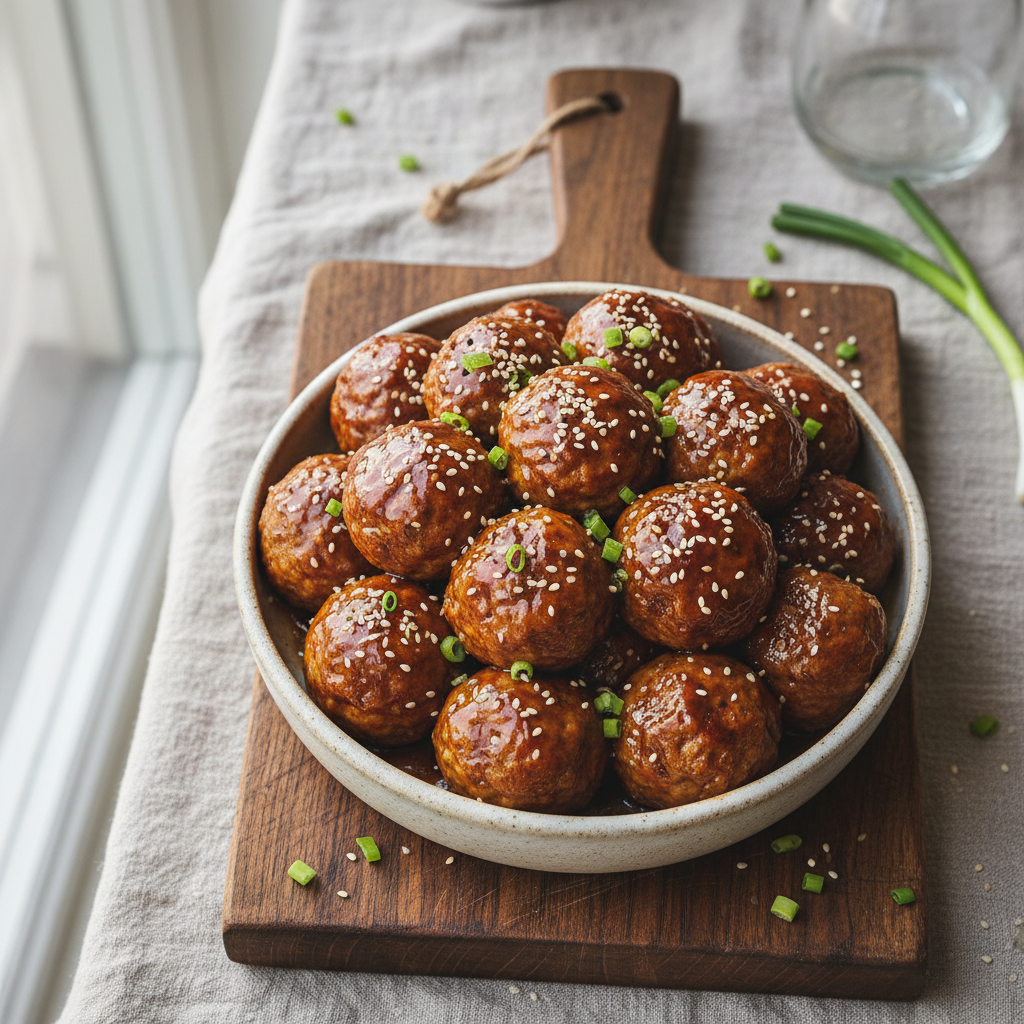 Oven-Baked Teriyaki Meatballs