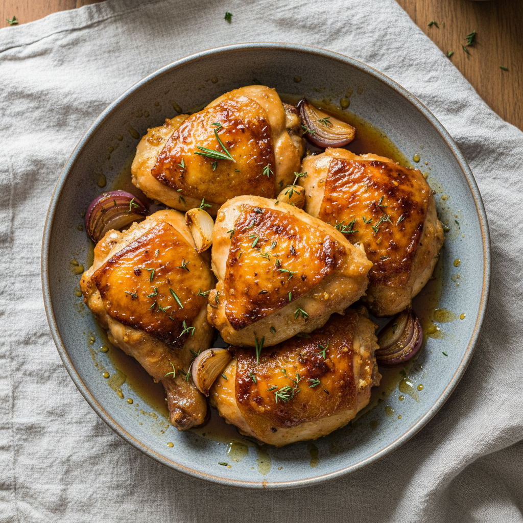 Oven-Roasted Maple Dijon Chicken Thighs