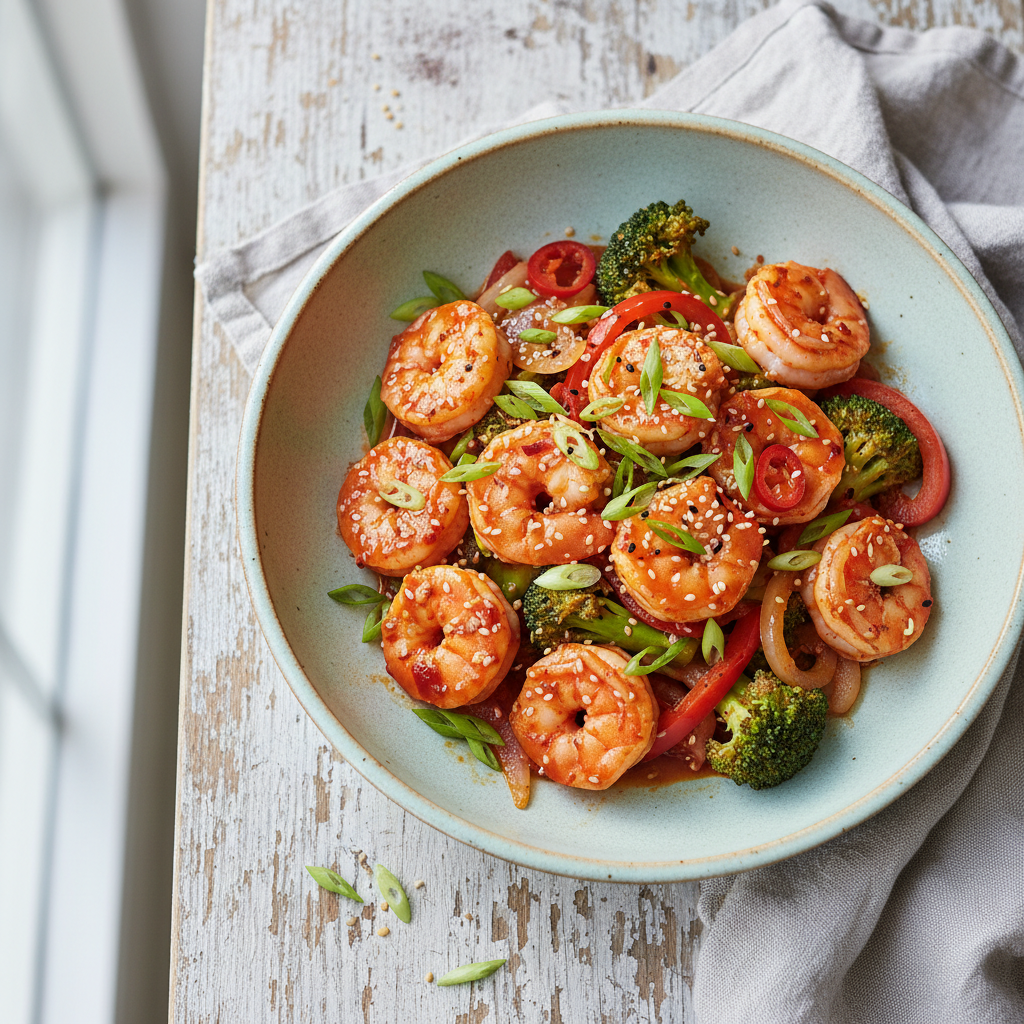 Quick Chili Garlic Shrimp Stir-Fry