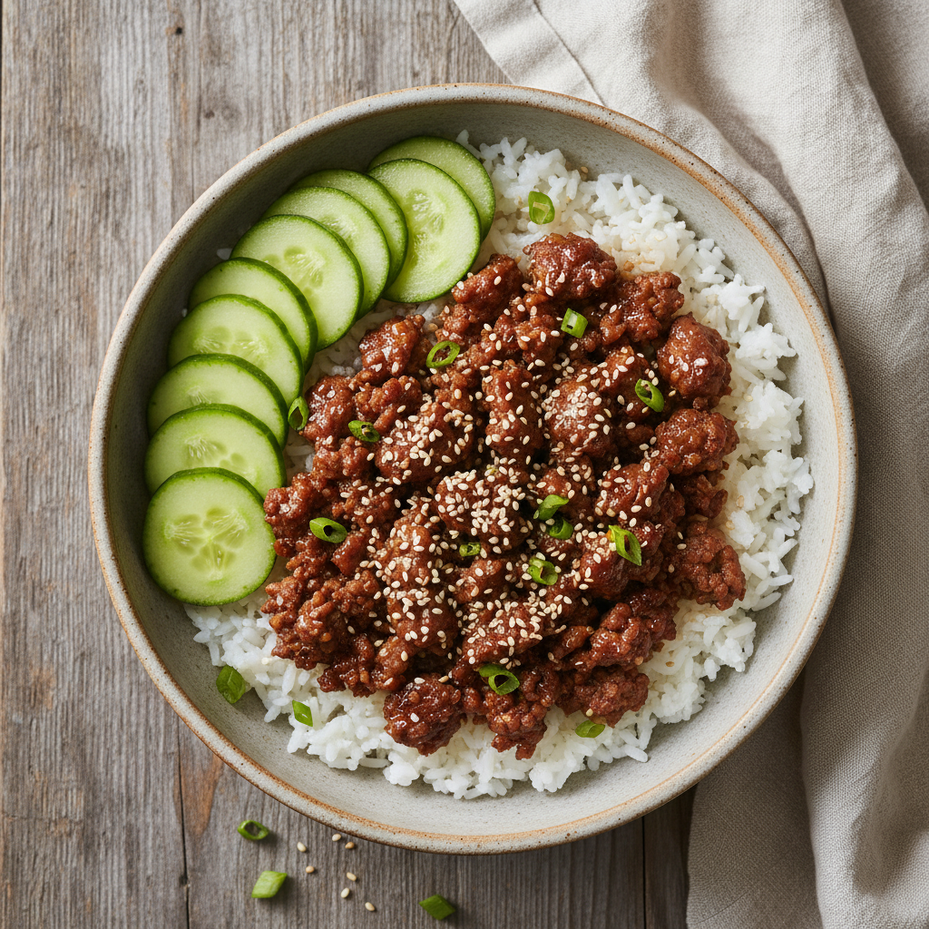 Quick Korean Ground Beef Bowls