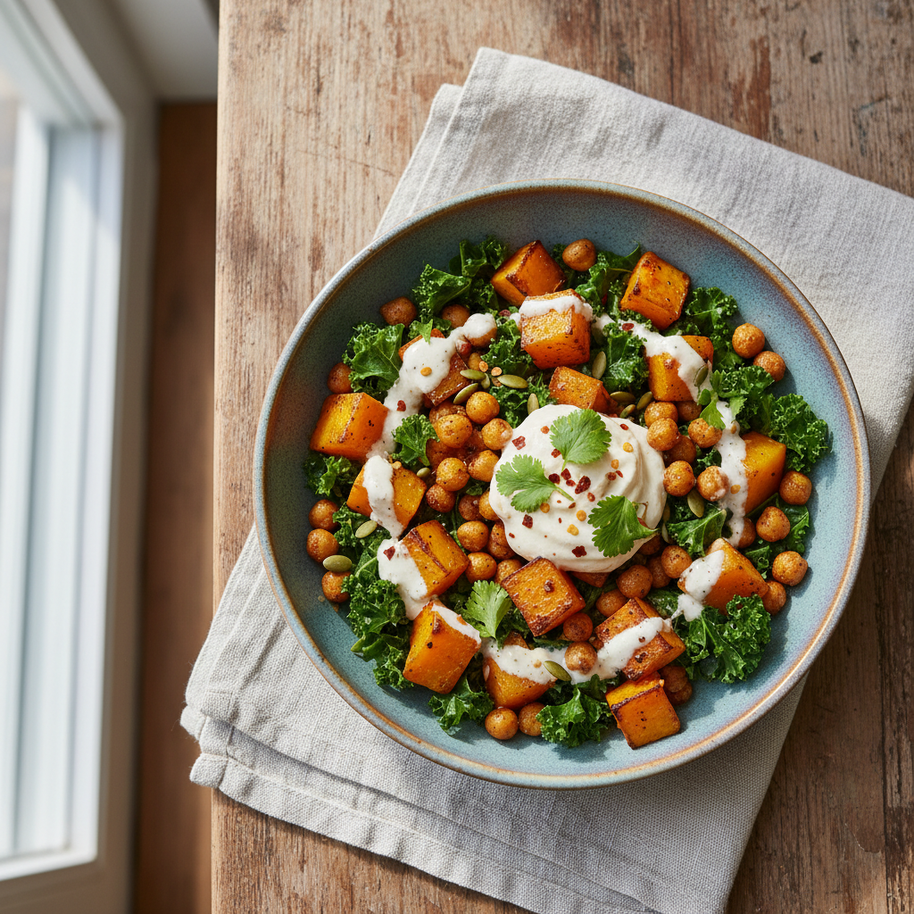 Roasted Butternut Squash and Chickpea Bowls