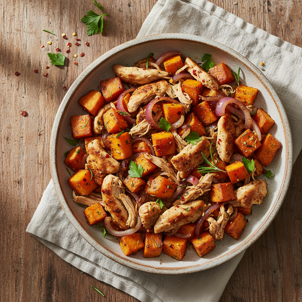Savory Chicken and Sweet Potato Hash
