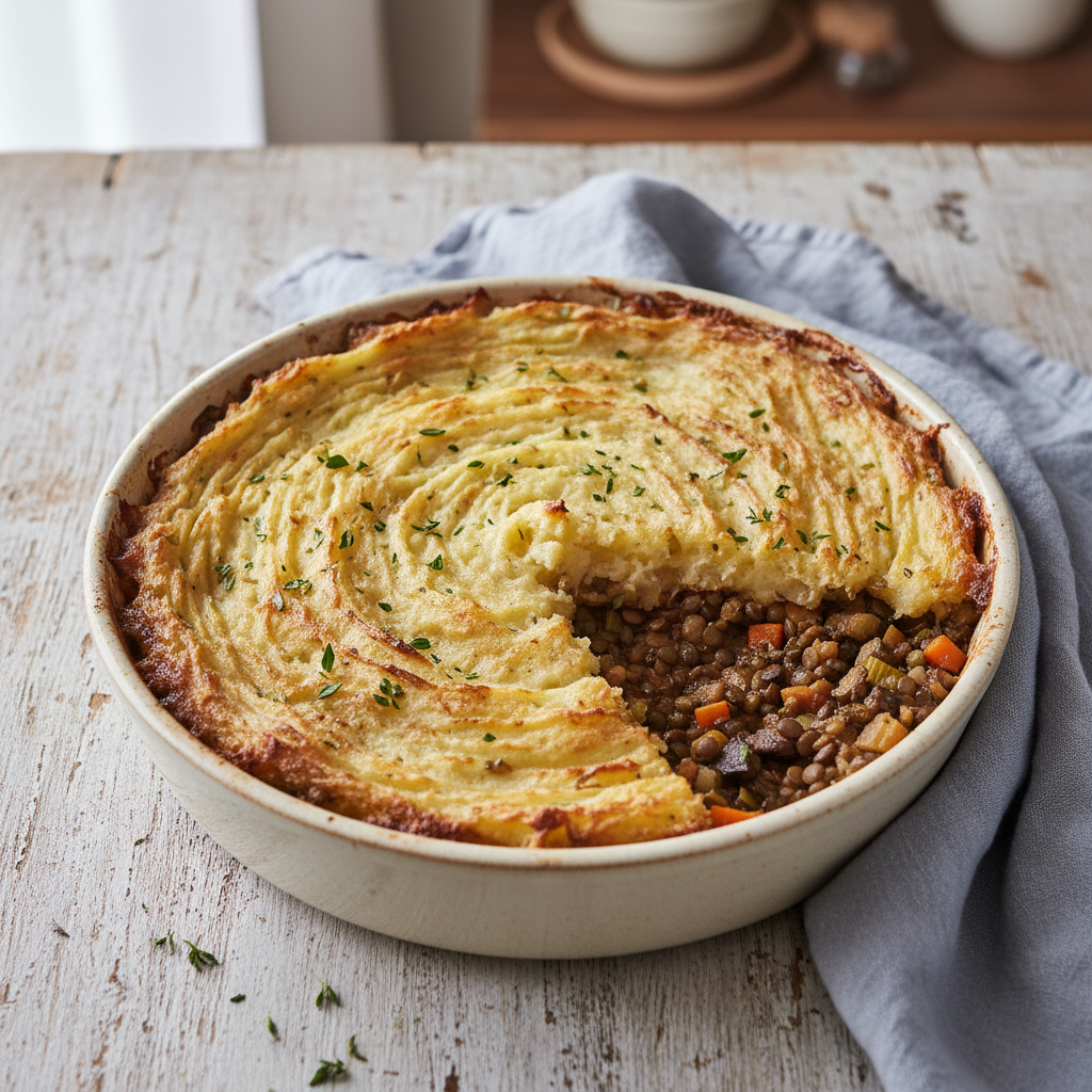Savory Lentil & Mushroom Shepherd's Pie