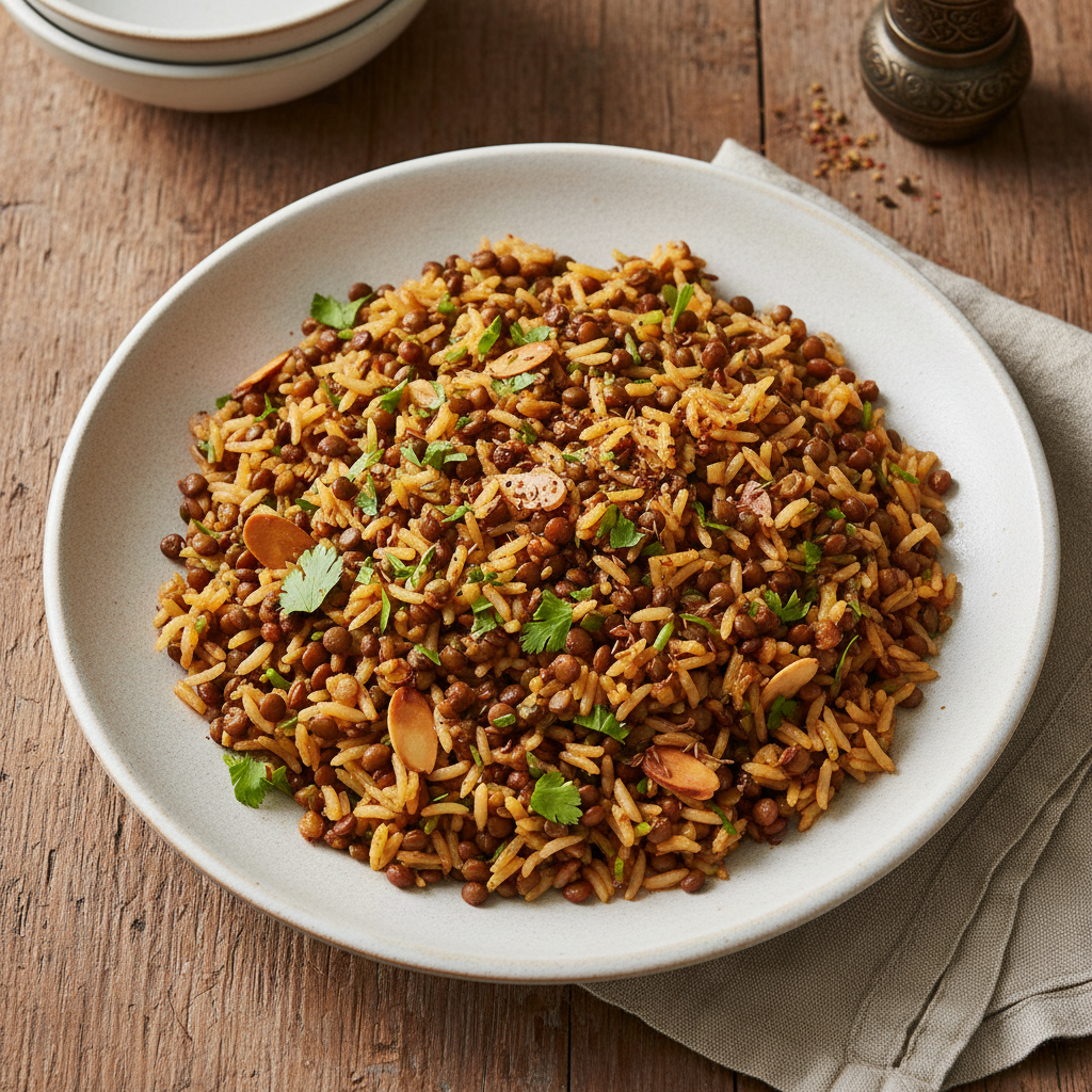 Savory Lentil and Rice Pilaf