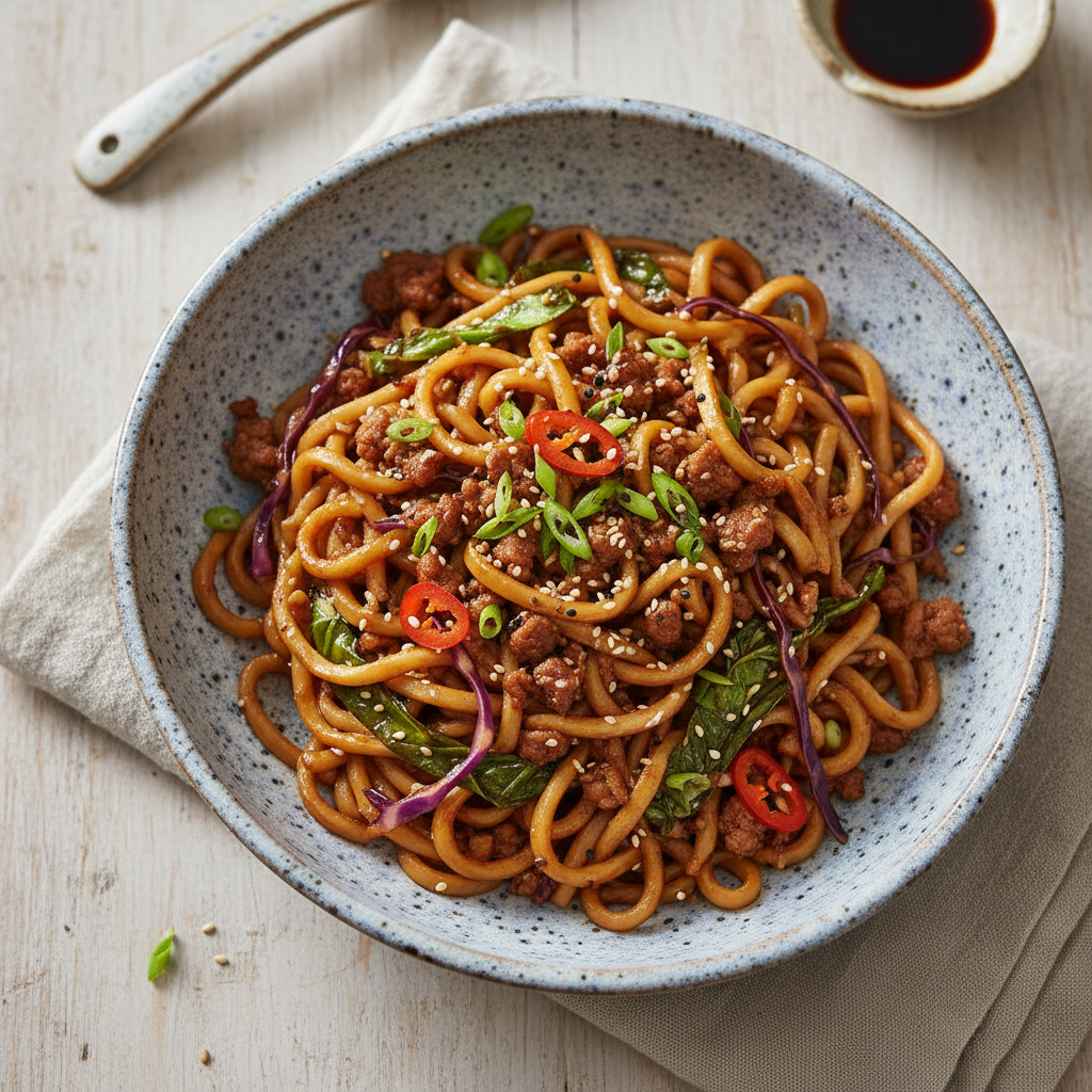 Savory Pork and Cabbage Noodles