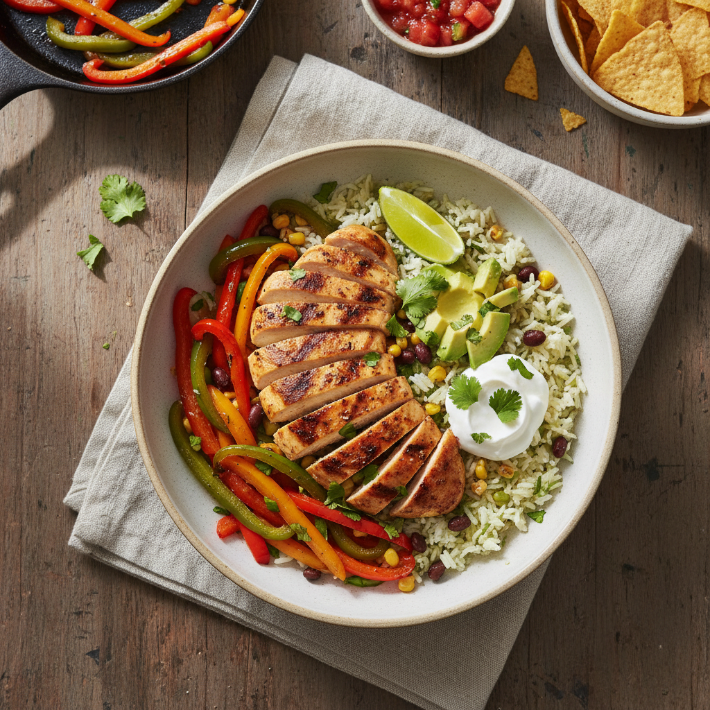 Sheet Pan Chicken Fajita Bowls