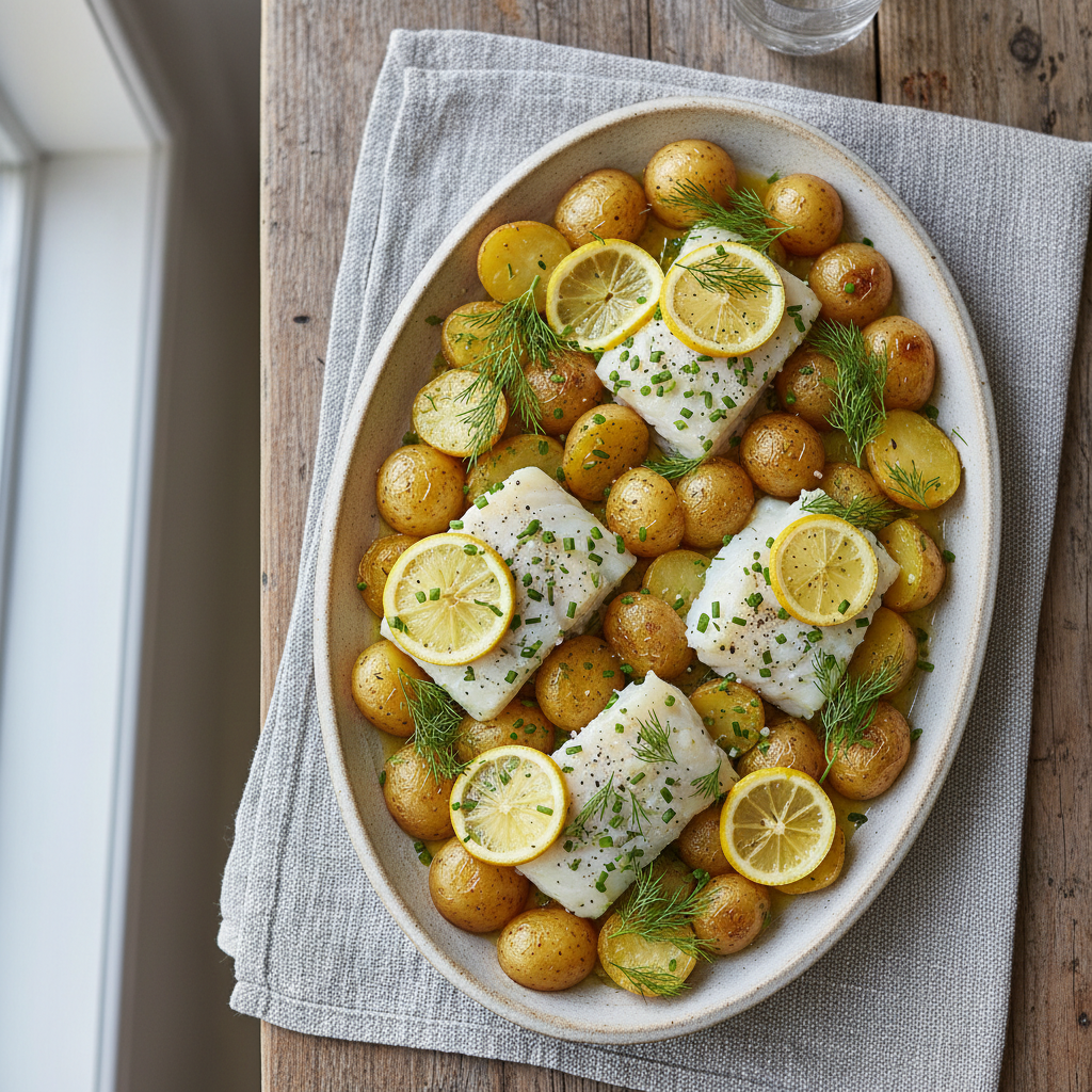 Sheet Pan Lemon Dill Cod & Potatoes