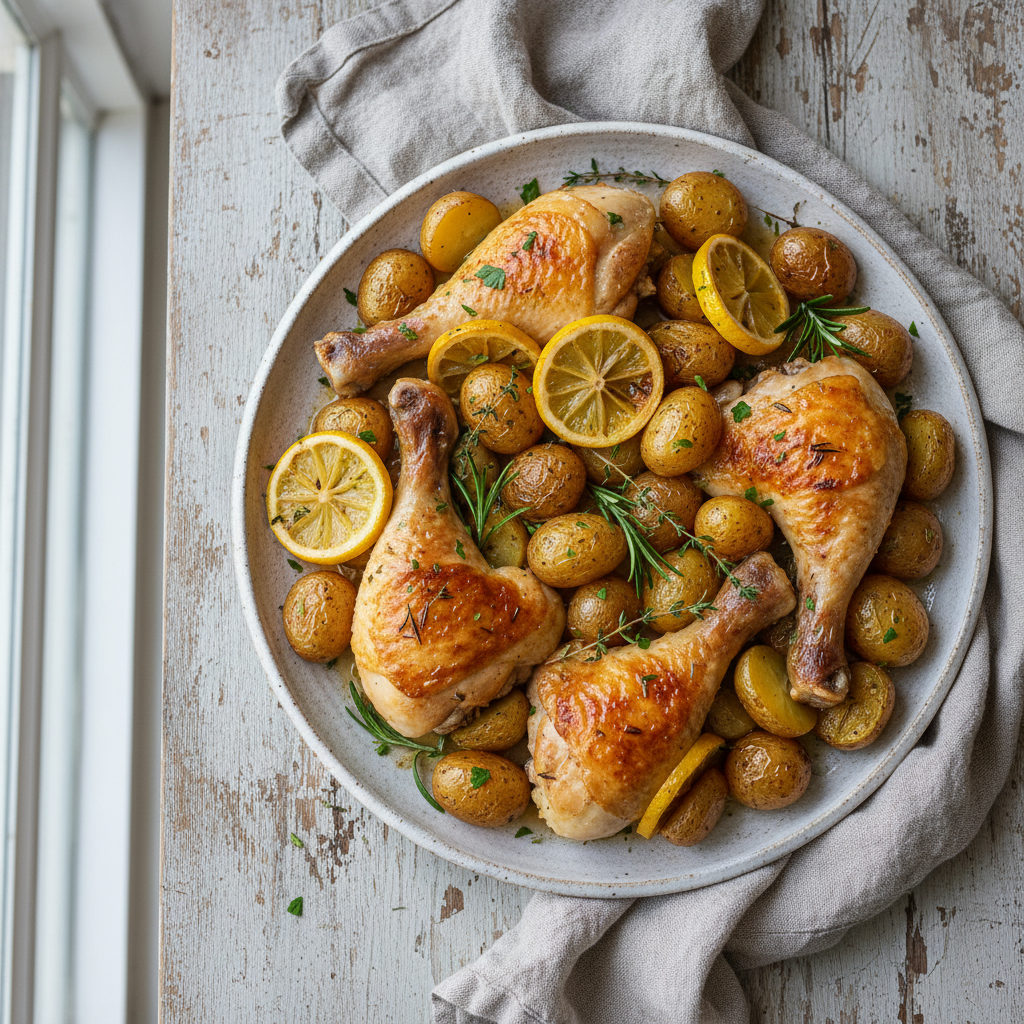 Sheet Pan Lemon Herb Chicken & Potatoes
