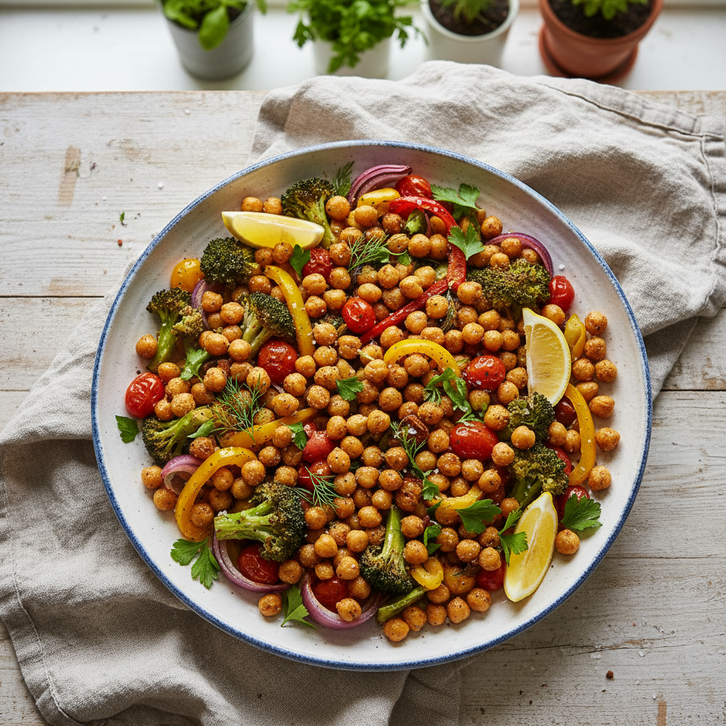 Sheet Pan Lemon Herb Chickpea & Veggies