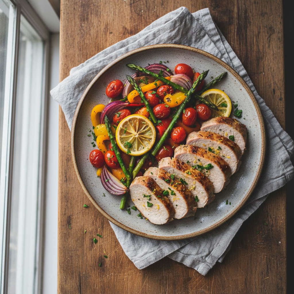 Sheet Pan Lemon-Herb Pork Tenderloin