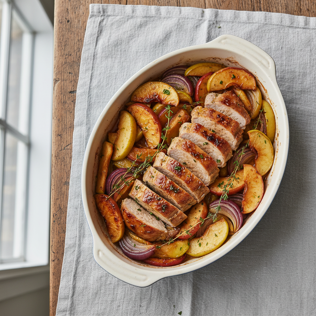 Sheet Pan Pork Tenderloin with Apples