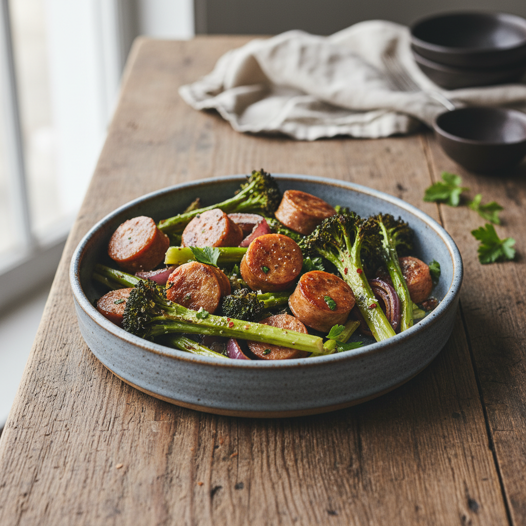 Sheet Pan Sausage and Broccoli