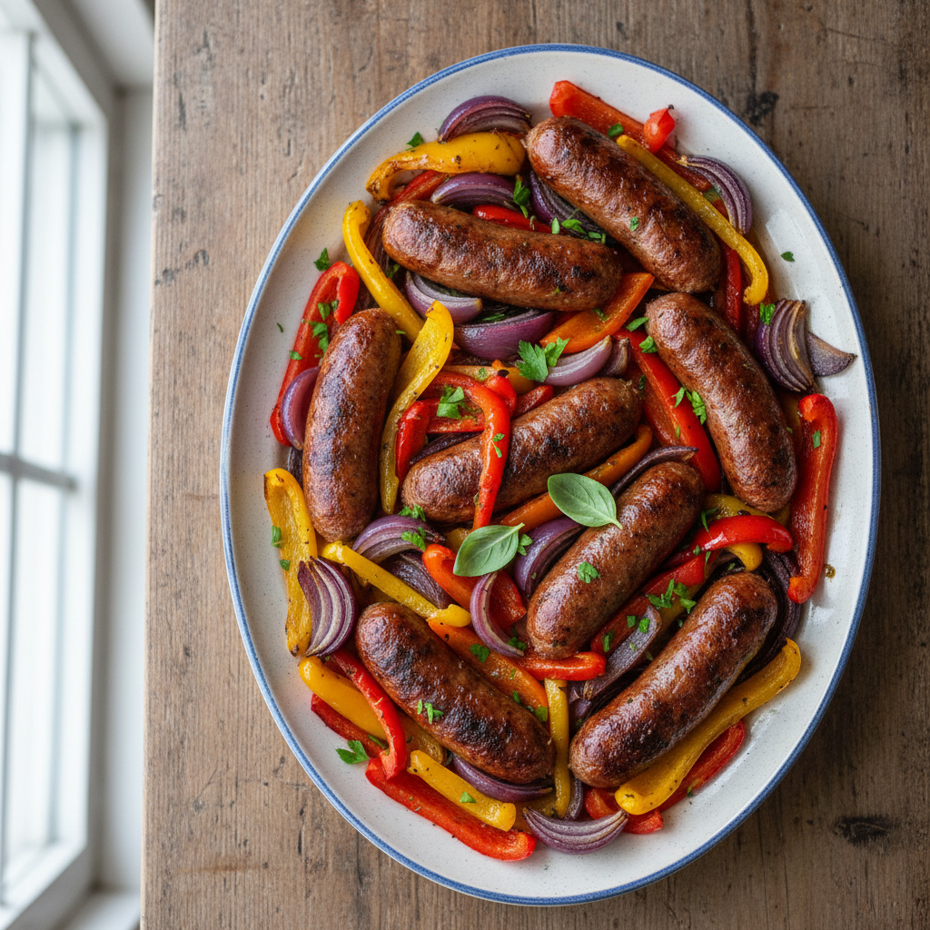 Sheet-Pan Sausage, Peppers & Onions