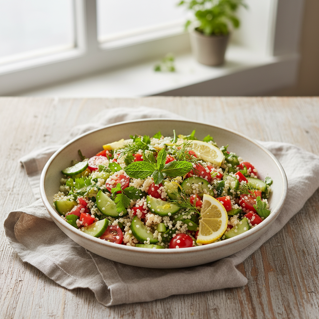 Simple Lemon Herbed Quinoa Salad