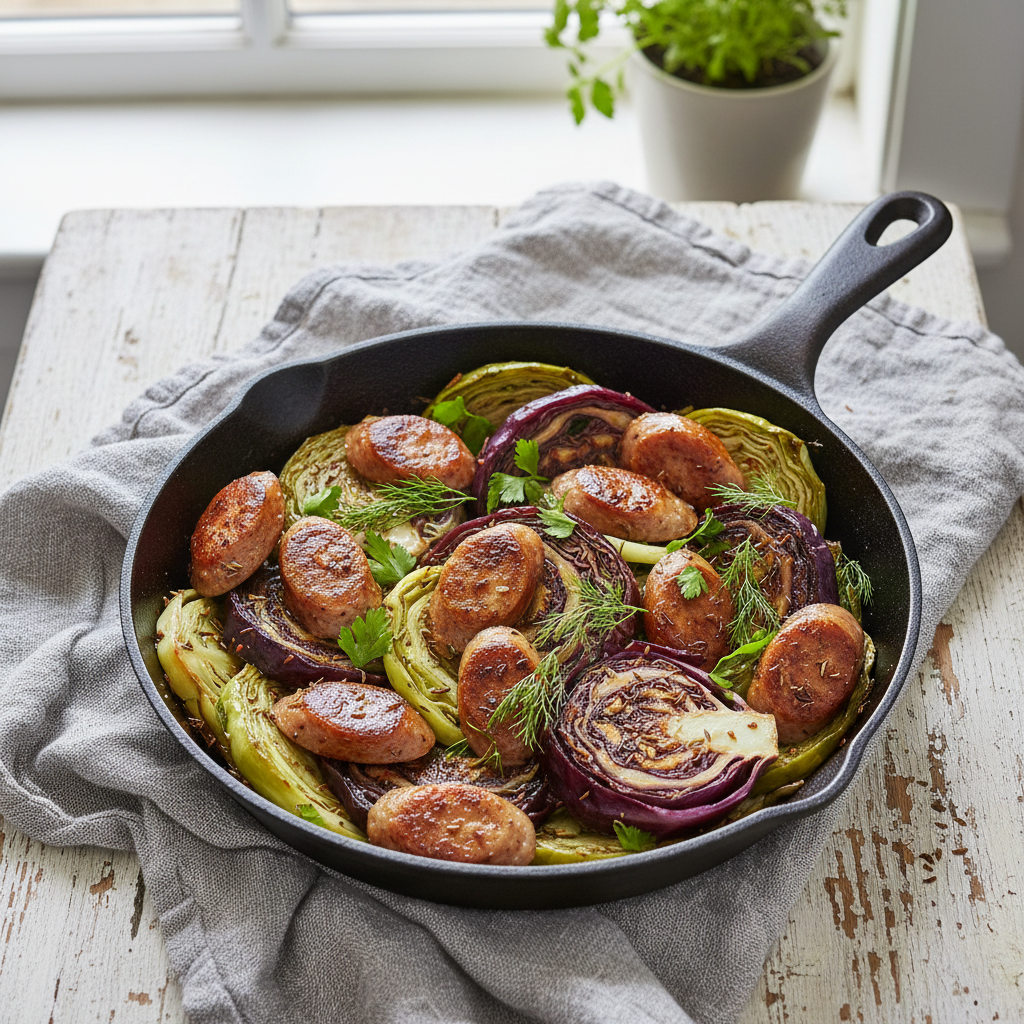 Simple Sausage and Cabbage Skillet