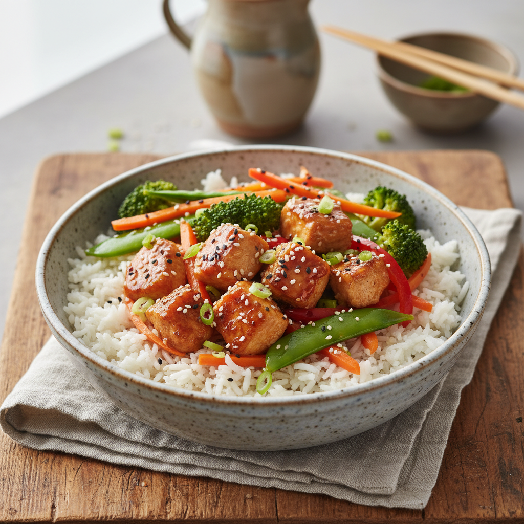 Simple Sesame Ginger Chicken Bowls