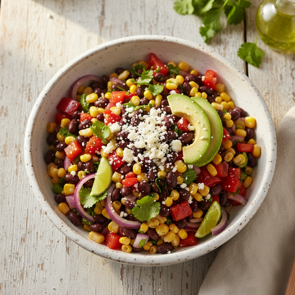 Speedy Black Bean and Corn Salad Bowls