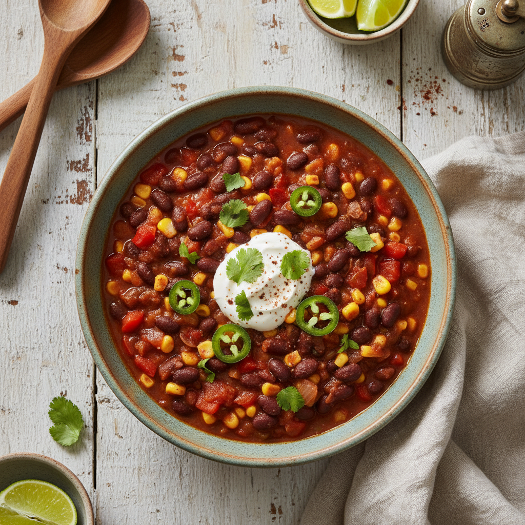 Speedy Black Bean & Corn Chili