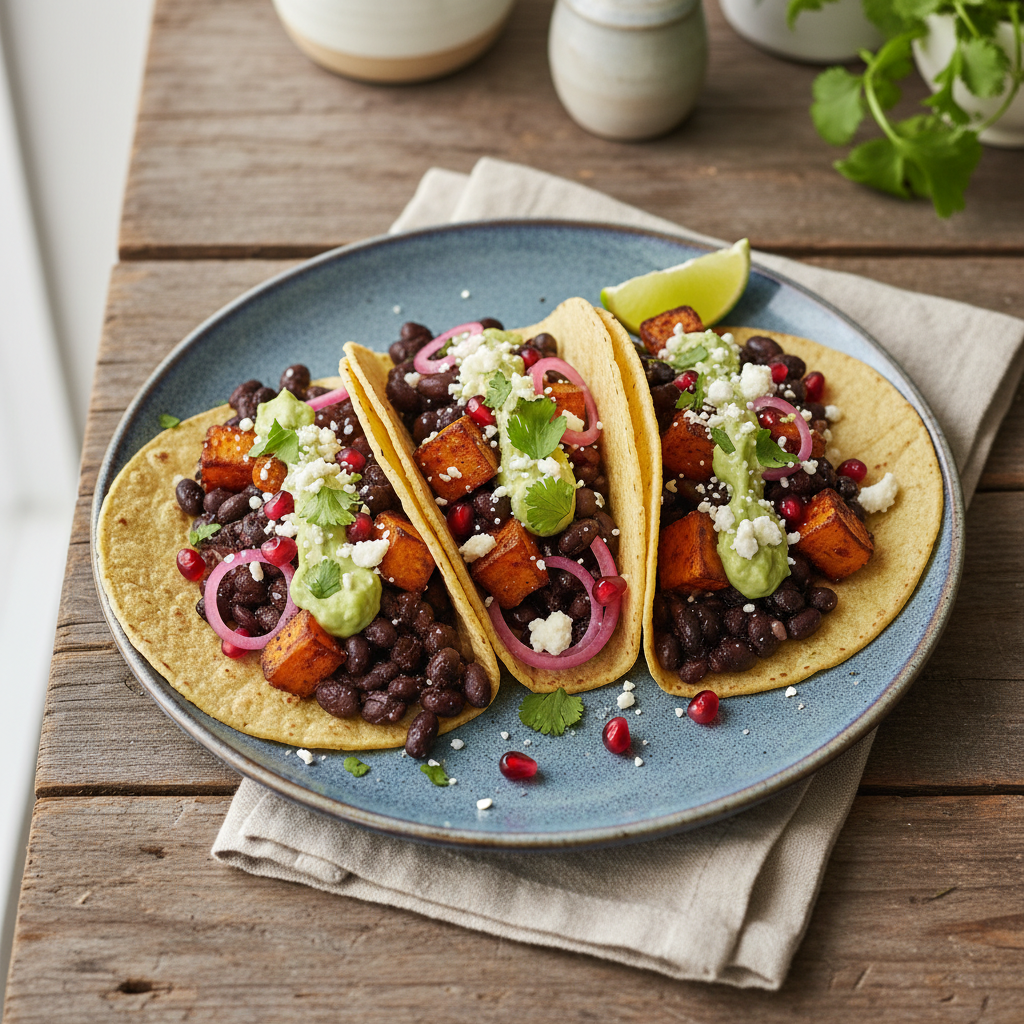 Speedy Black Bean Sweet Potato Tacos