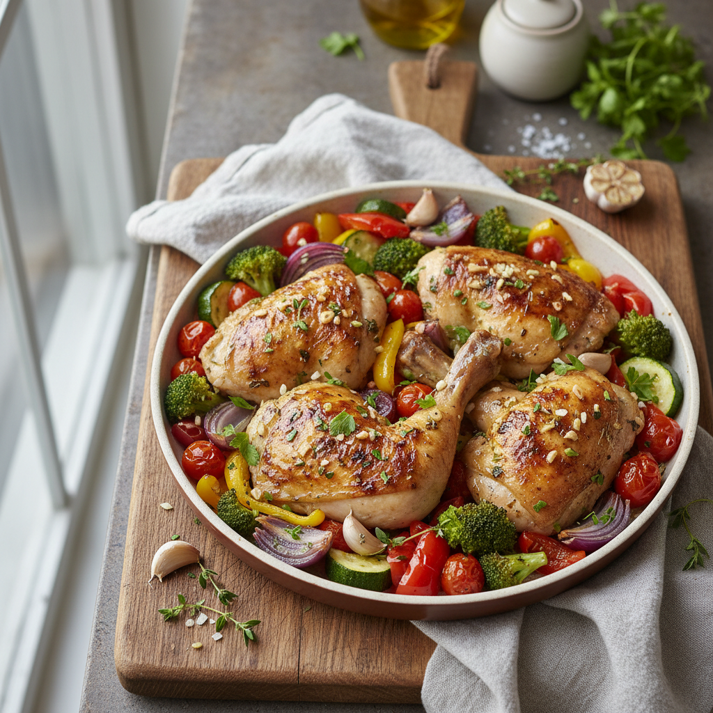 Speedy Garlic Herb Chicken and Veggies