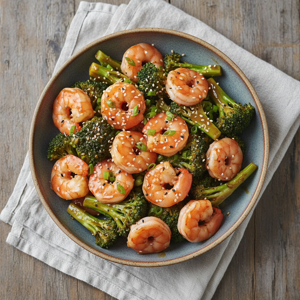 Speedy Honey Garlic Shrimp & Broccoli