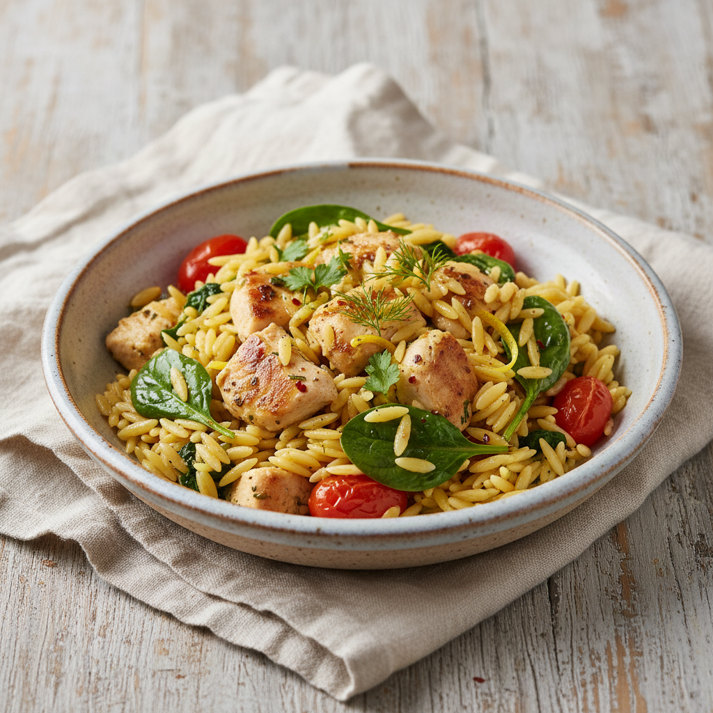 Speedy Lemon Chicken Orzo