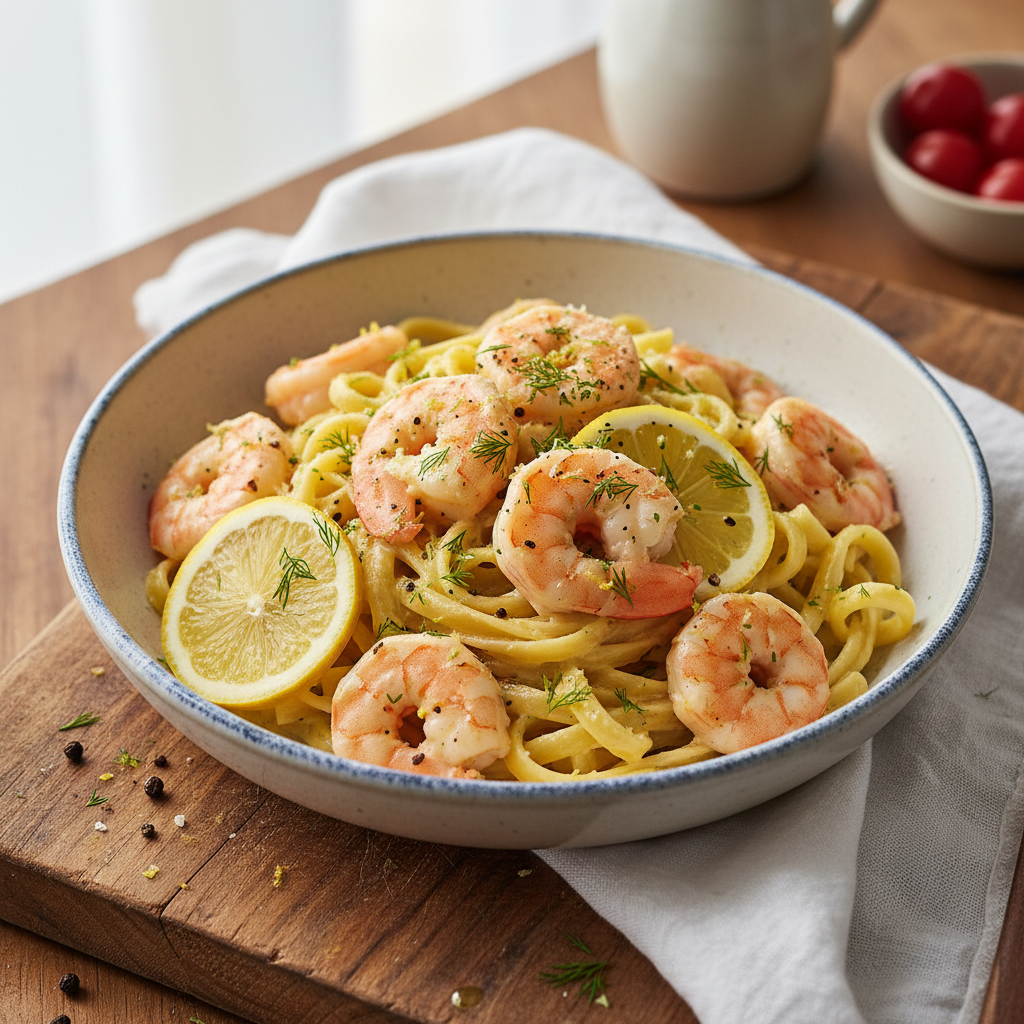 Speedy Lemon Dill Shrimp Pasta