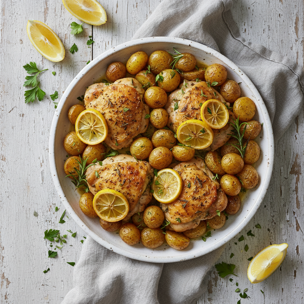 Speedy Lemon Herb Chicken & Potatoes