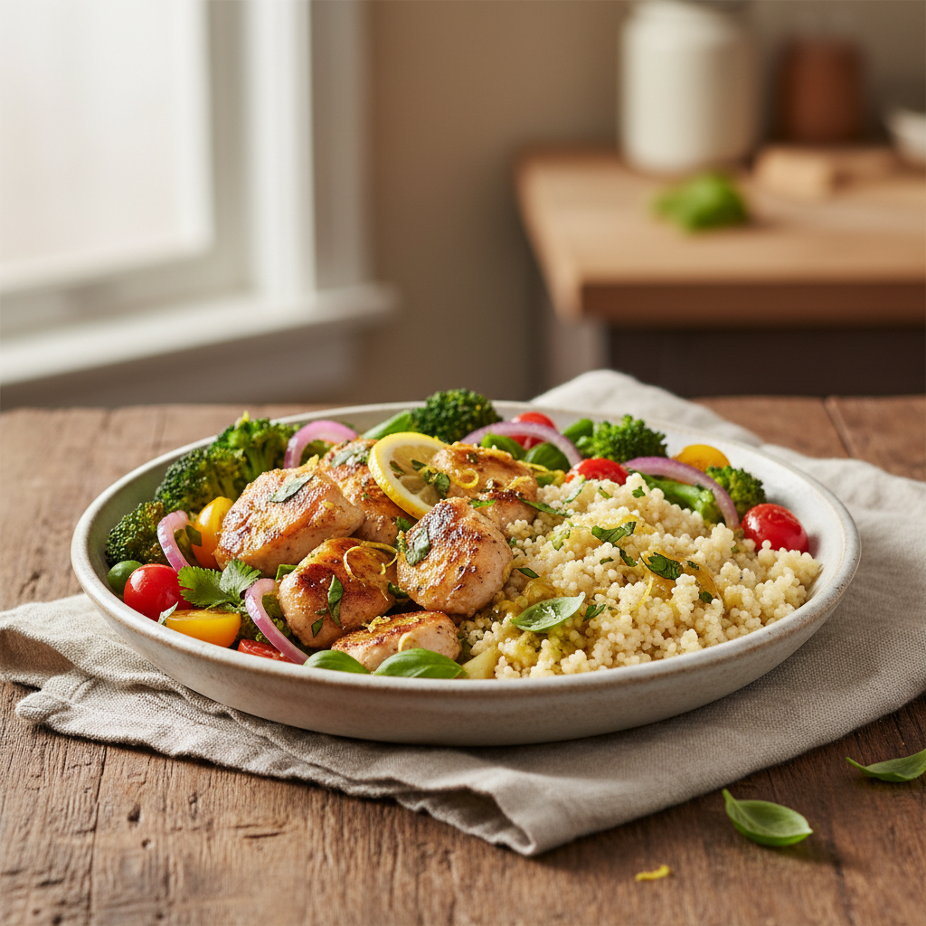 Speedy Lemon Herb Chicken Bowls