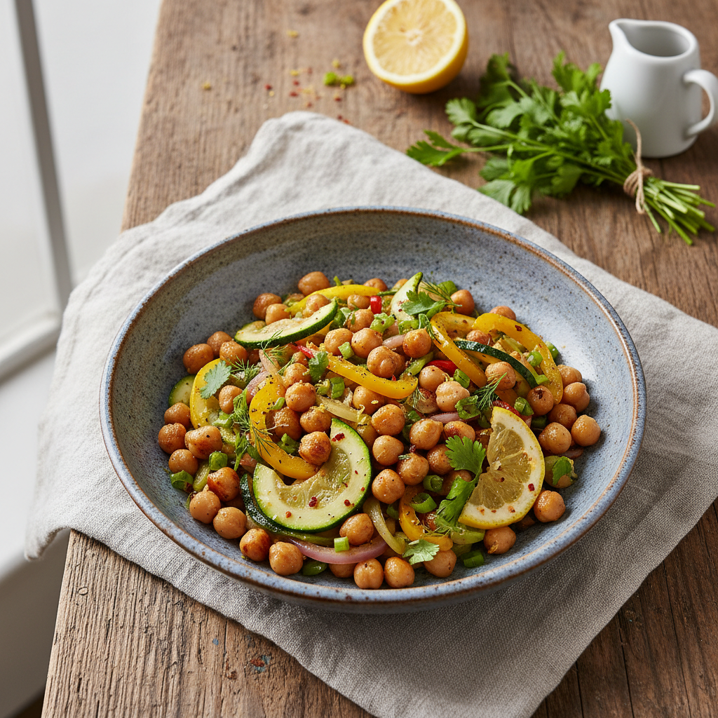 Speedy Lemon Herb Chickpea Stir-Fry