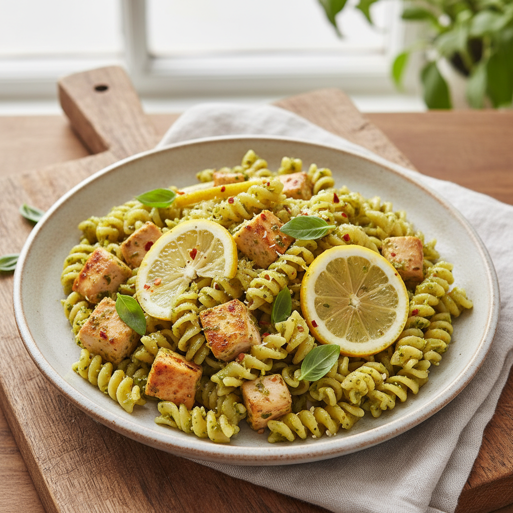 Speedy Lemon Pesto Chicken Pasta