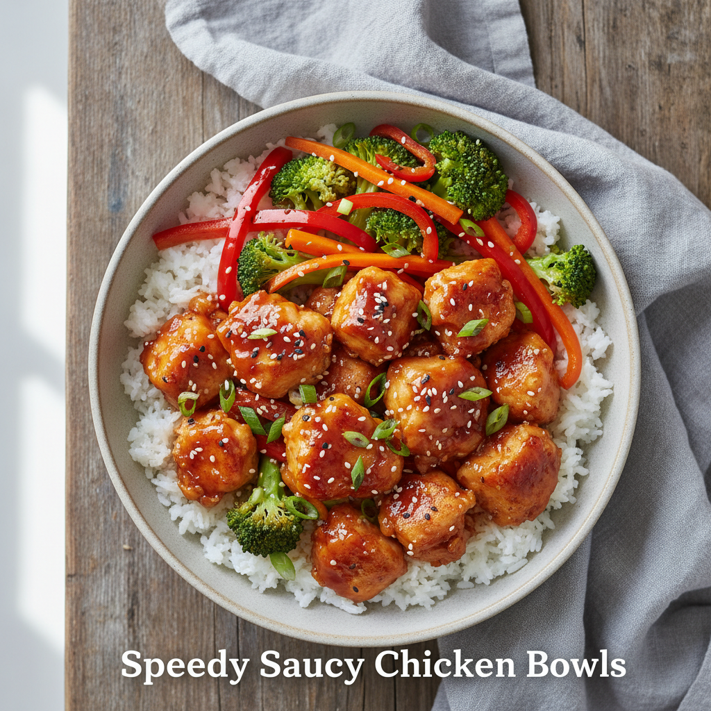 Speedy Saucy Chicken Bowls