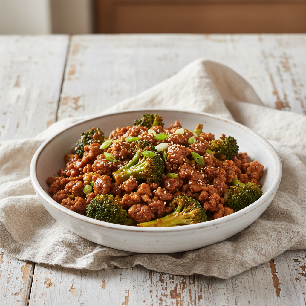 Speedy Saucy Pork and Broccoli Bowls
