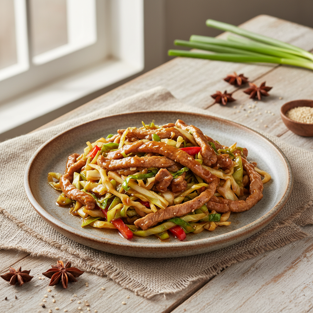 Speedy Saucy Pork and Cabbage Stir-Fry