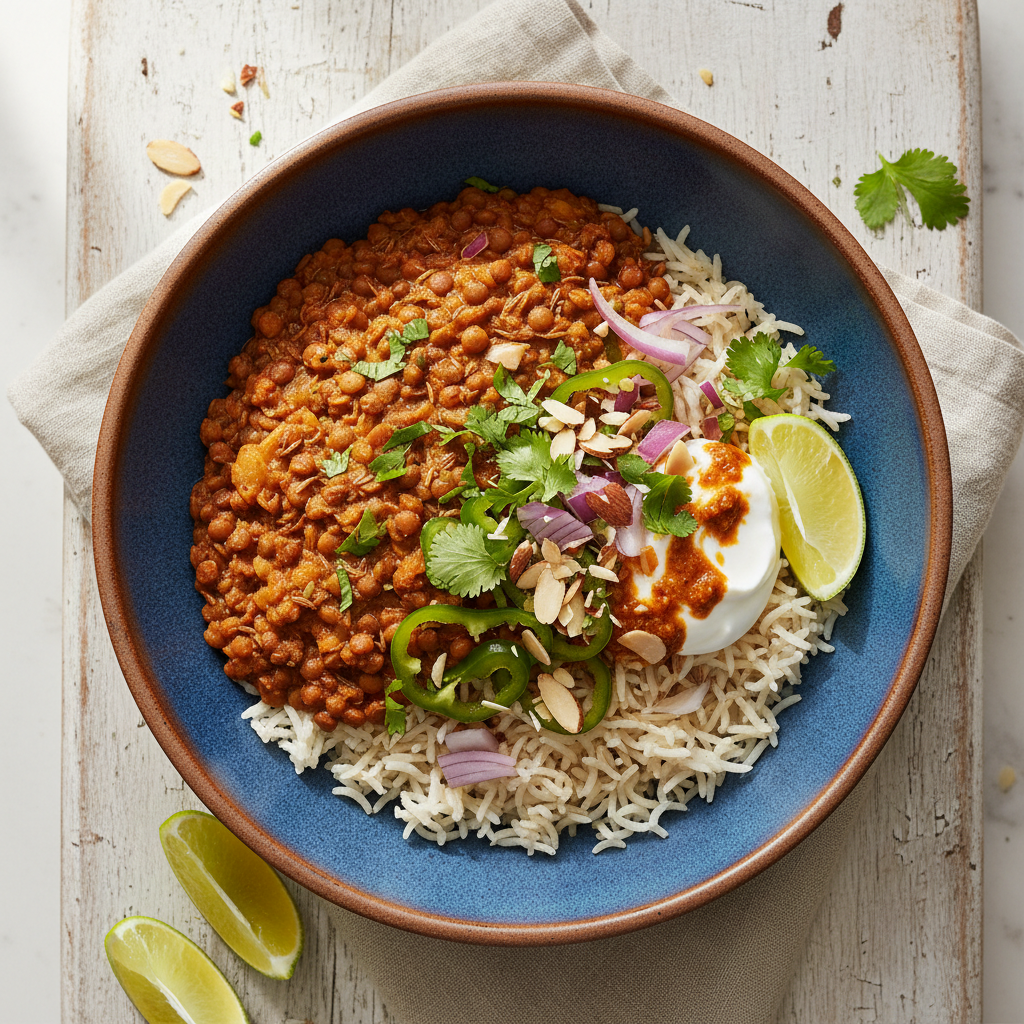 Speedy Spiced Lentil and Rice Bowls