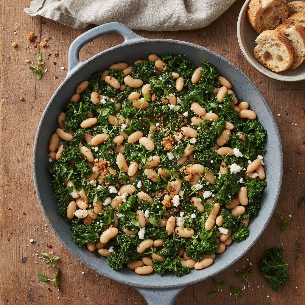 Speedy White Bean & Kale Skillet