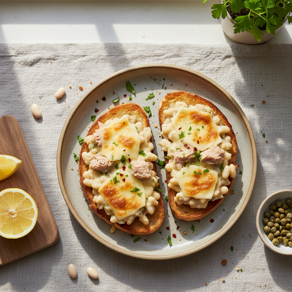 Speedy White Bean Tuna Melts