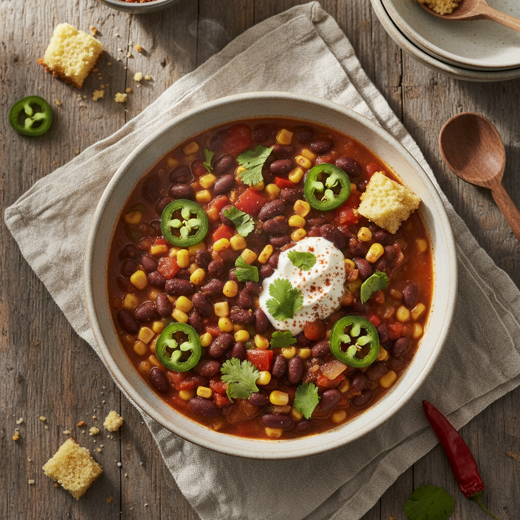 Spicy Black Bean and Corn Chili