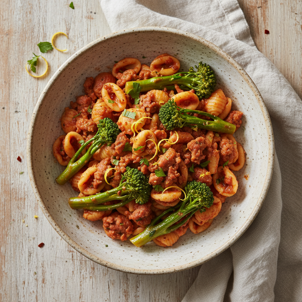 Spicy Sausage and Broccolini Pasta