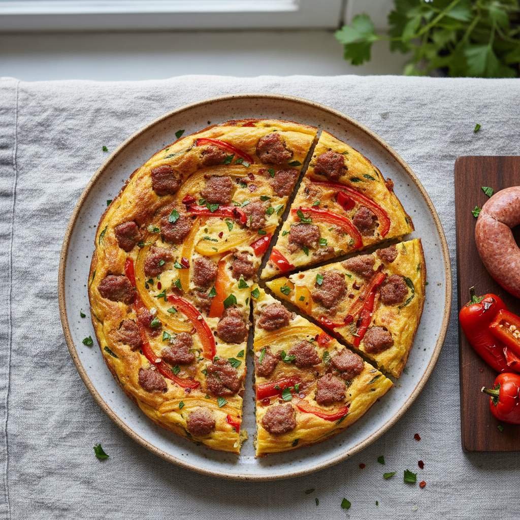 Spicy Sausage and Pepper Frittata