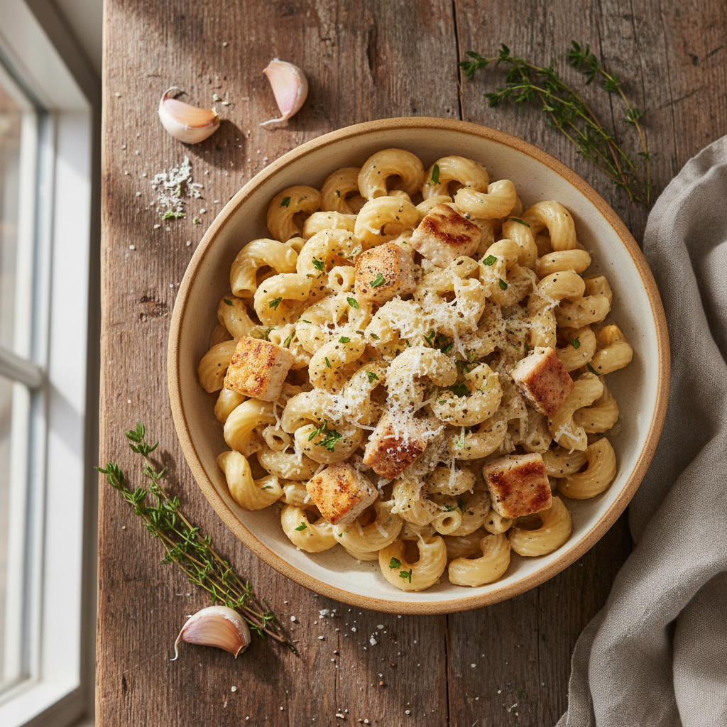 Weeknight Garlic Parmesan Chicken Pasta
