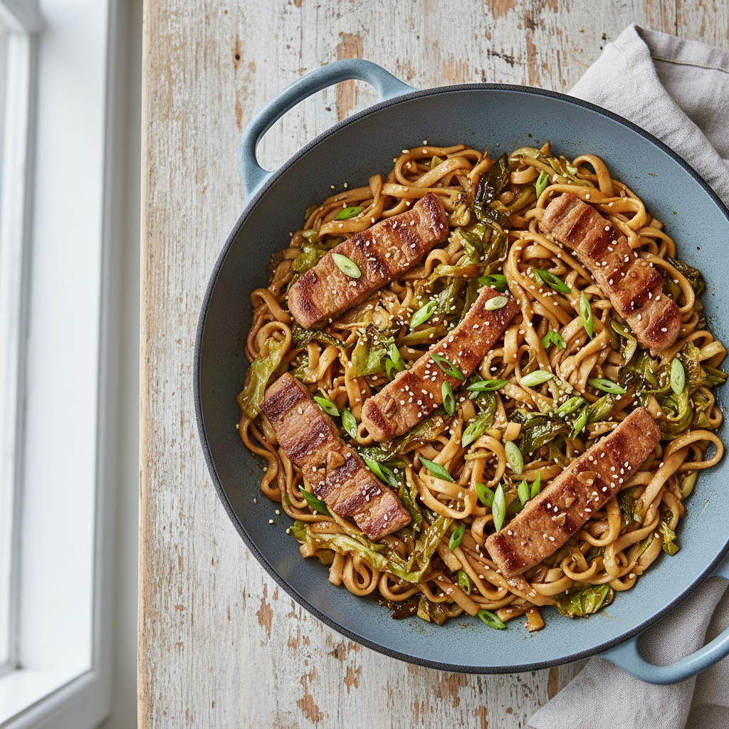 Weeknight Pork and Cabbage Noodles