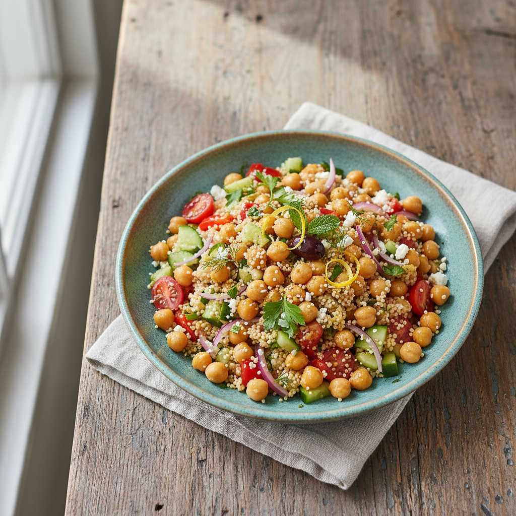 Zesty Mediterranean Chickpea Couscous