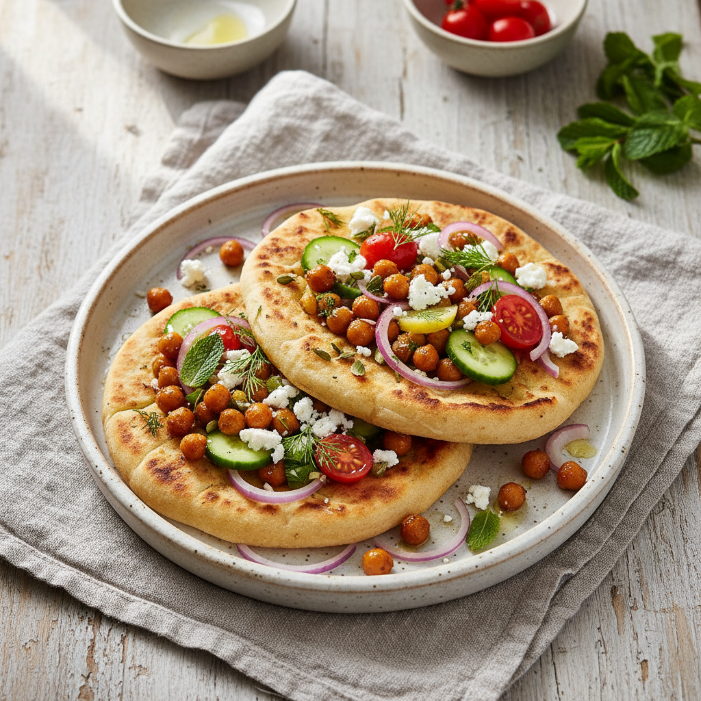 Zesty Mediterranean Chickpea Flatbreads